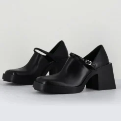 Justine Clenquet Sandales À Talons|Sabots en Cuir Kim noirs - Talon 8 cm