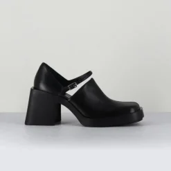 Justine Clenquet Sandales À Talons|Sabots en Cuir Kim noirs - Talon 8 cm