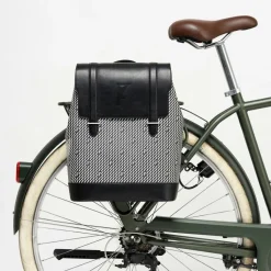 Maison Faret Sacs|Sac à dos en Toile enduite & Cuir Ferret noir/blanc - 40x29x13 cm