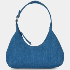 By Far Sacs|Sac à main Baby Amber bleu jean - 22x25x5 cm