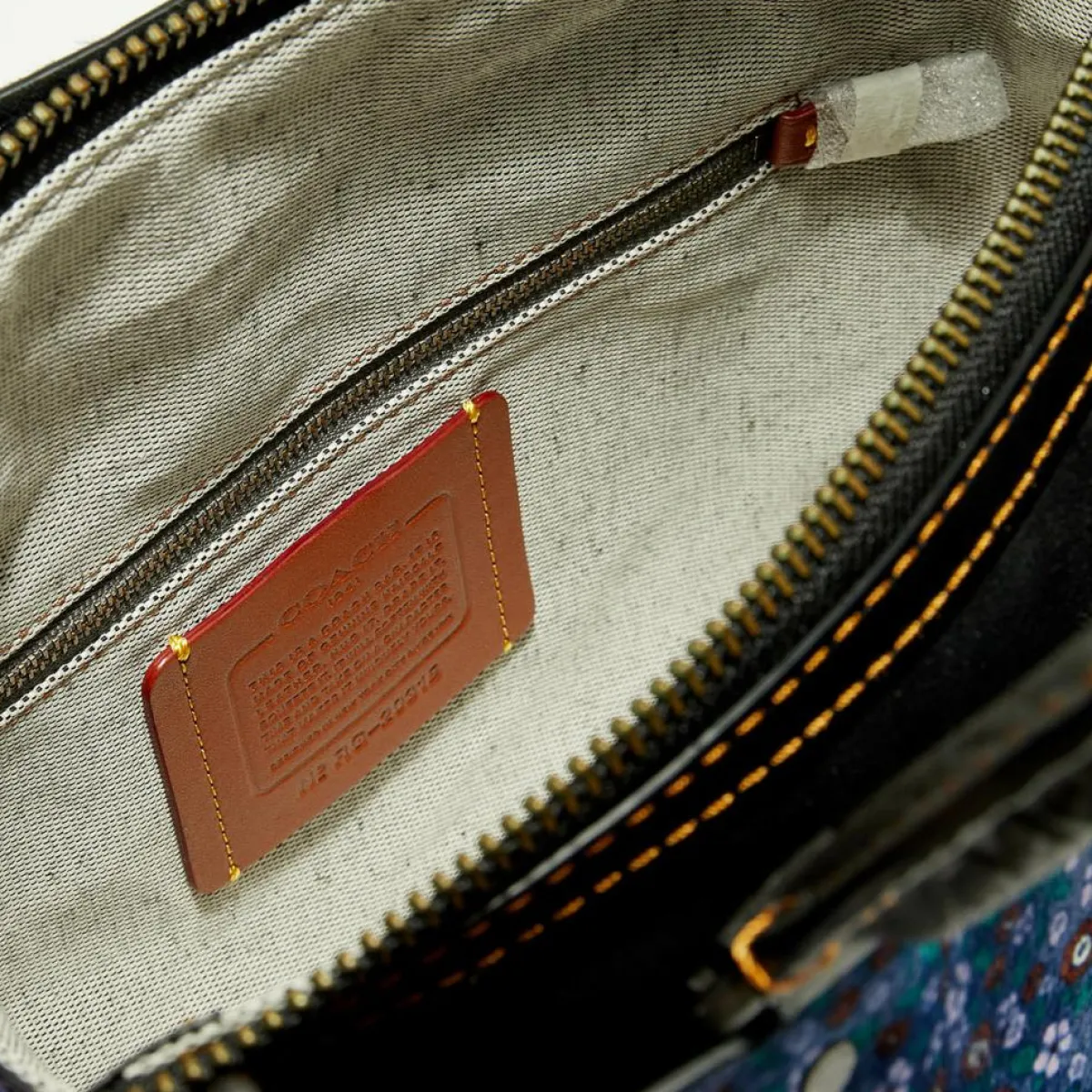 Coach Sacs|Sac à main en Cuir Rogue imprimé bleu foncé - 24.9x13.9x30.9 cm