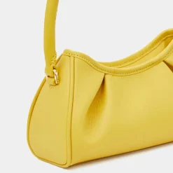 Elleme Sacs|Sac à main en Cuir Small Dimple jaune 13x23x8,5 cm