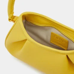 Elleme Sacs|Sac à main en Cuir Small Dimple jaune 13x23x8,5 cm