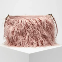 Coccinelle Sacs|Sac bandoulière en Cuir & Fausse Fourrure Mini Bag rose 27.5x19.5 cm