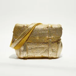 Mila Louise Sacs|Sac besace en Cuir Bernie J jaune - 35x23x13 cm