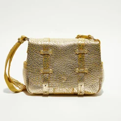 Mila Louise Sacs|Sac besace en Cuir Bess J jaune - 25x20x7 cm