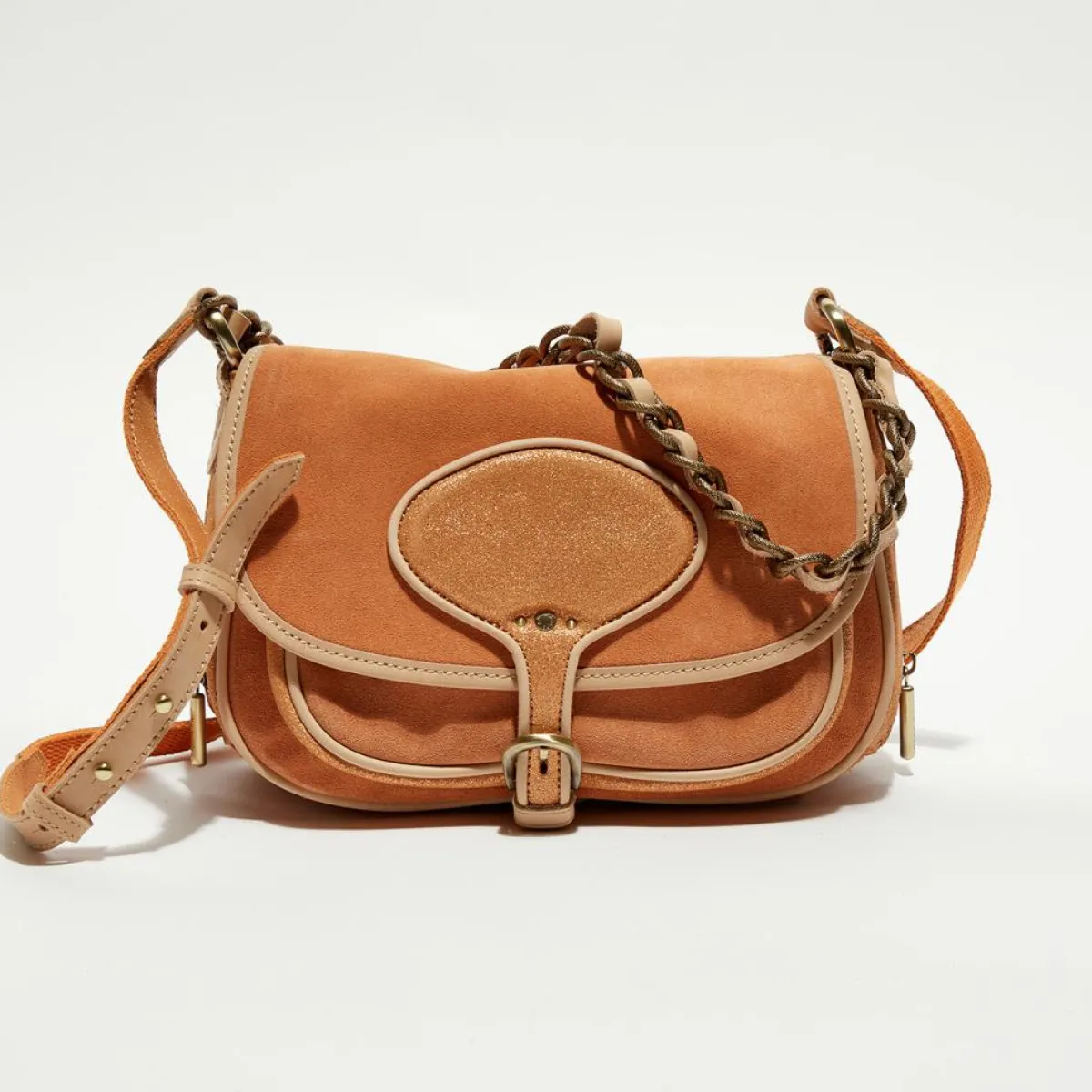 Mila Louise Sacs|Sac besace en Cuir Rocia V orange - 23x20x7 cm