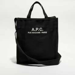 A.P.C. Sacs|Sac cabas en toile Récupération noir - 40x36x11 cm