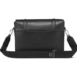 Maison Faret Sacs|Sac en Cuir & Toile enduite Moulleau noir/blanc - 22x30x9 cm