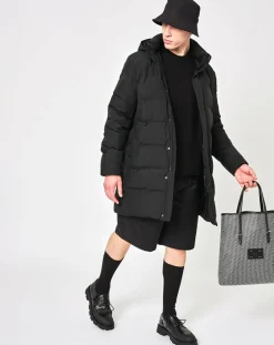 Maison Faret Sacs|Sac en Toile enduite & Cuir Faret noir/blanc - 38x36x8.5 cm