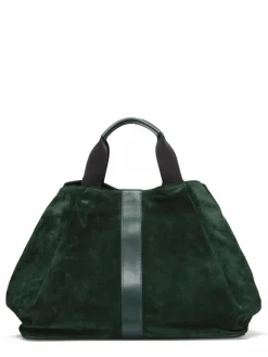 Maison Faret Sacs|Sac en Velours de Cuir Pinasse Eucalyptus - 65x34x26 cm