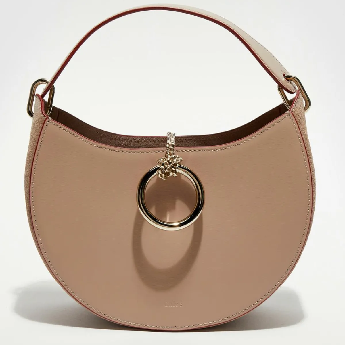 Chloé Sacs|Sac porté épaule en Cuir Arlène beige rosé - 25x20x9cm