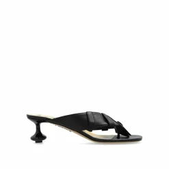 Loewe Sandales Plates|Sandales en cuir Toy Panta 45 mm noires