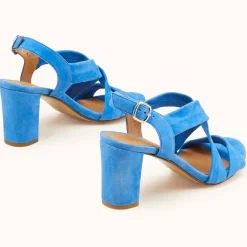 Cosmoparis Sandales À Talons|Sandales en Velours de Cuir Vuko jean - Talon 8 cm