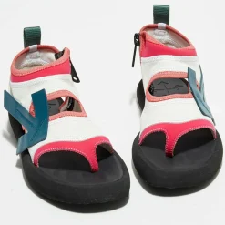 Off White Sandales Plates|Sandales en Velours de Cuir Surf blanc/rose