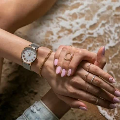 Amelia Parker Montres|Set Montre Femme 2 Bracelets Classique en Acier argenté/rose doré