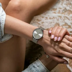 Amelia Parker Montres|Set Montre Femme & Bracelet Capsule Grey en Acier argenté