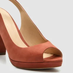 Cosmoparis Escarpins|Slingback en Velours de Cuir Lija vieux rose - Talon 9 cm