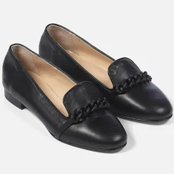 Cosmoparis Mocassins|Slippers en Cuir Rouma à chaine noires