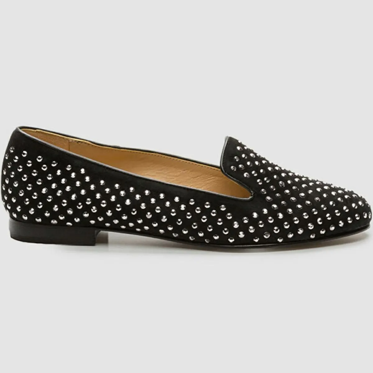Cosmoparis Mocassins|Slippers en Velours de Cuir Abo noires