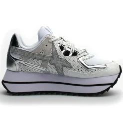 W6YZ Baskets|Sneakers en Cuir Debi blanc/argenté
