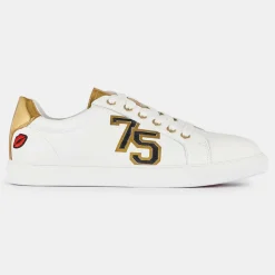 Bons Baisers de Paname Baskets|Sneakers en Cuir Simone blanc/doré