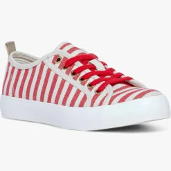Bocage Baskets|Sneakers Laurier rayées rouge/blanc