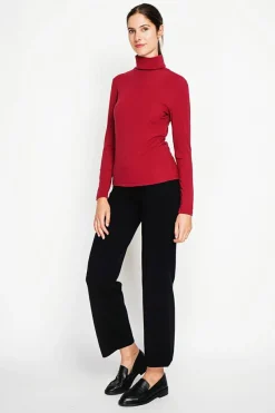 Assuili Sweats|Sous-pull en Soie mélangée bordeaux