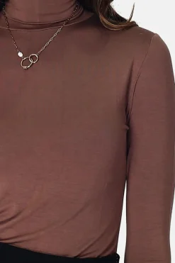 Assuili Sweats|Sous-pull en Soie mélangée café