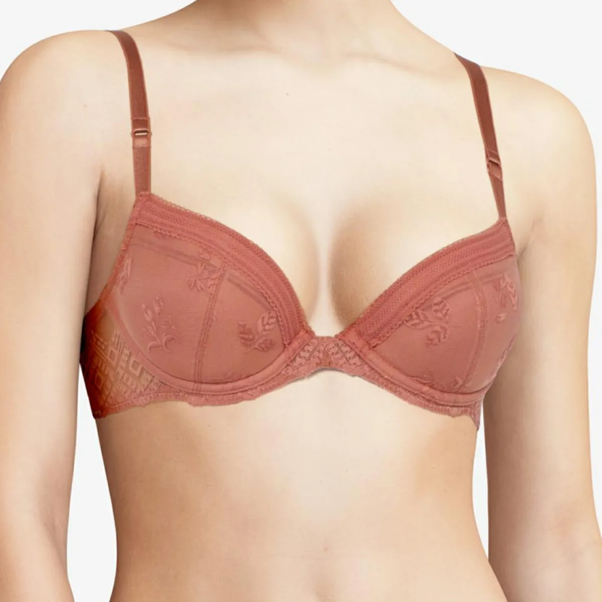 Chantelle Lingerie, Nuit|Soutien-gorge coques push-up avec mousse Réaumur rose canyon