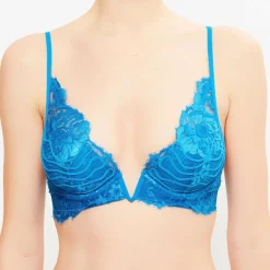 La Perla Lingerie, Nuit|Soutien-gorge triangle coques Desert Rose bleu canard