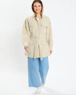 Marc O'Polo Chemises|Surchemise Ceinturée en Lin mélangé beige clair