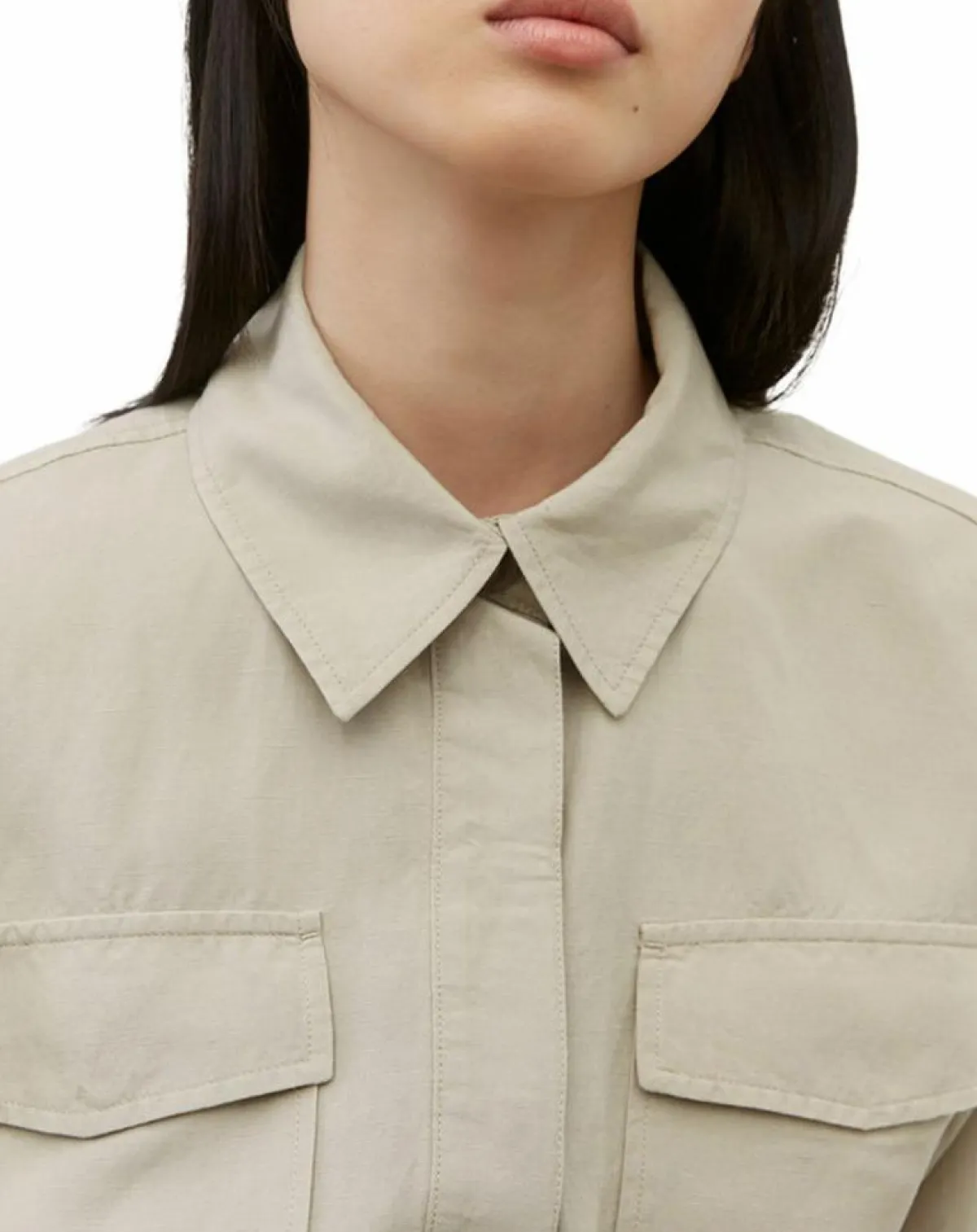 Marc O'Polo Chemises|Surchemise Ceinturée en Lin mélangé beige clair