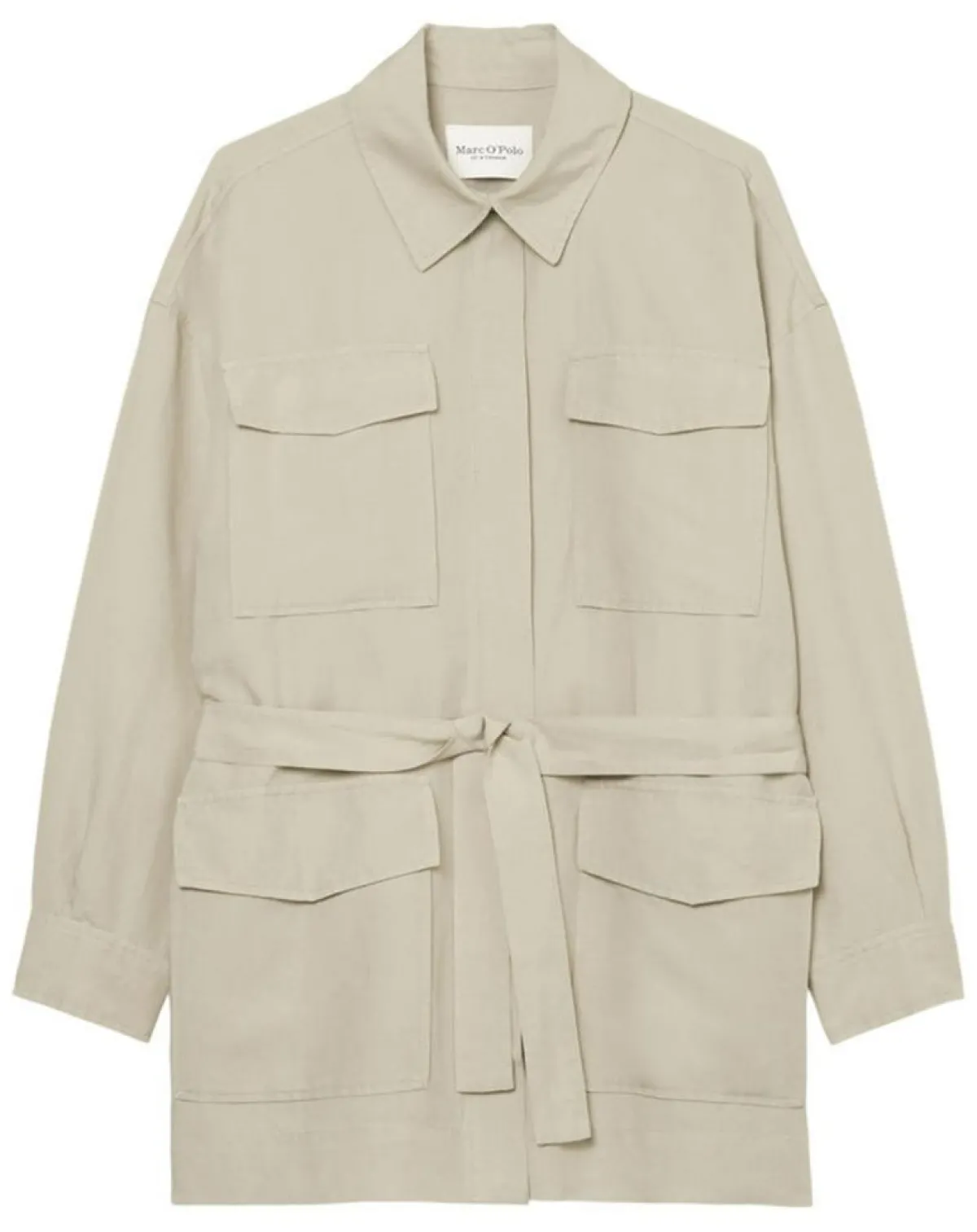 Marc O'Polo Chemises|Surchemise Ceinturée en Lin mélangé beige clair