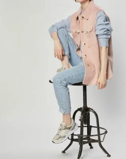 Lou Andrea Chemises|Surchemise en Fausse Fourrure Lily rose poudre