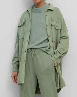 Marc O'Polo Chemises|Surchemise en Jersey Coton Bio Oversized vert clair