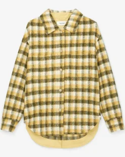 Marc O'Polo Chemises|Surchemise en Laine mélangée Kro moutarde/écru