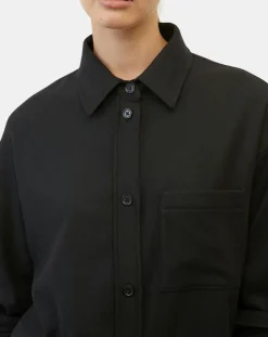 Marc O'Polo Chemises|Surchemise en Laine mélangée noire