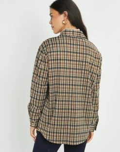 Lauren Vidal Chemises|Surchemise Leoni à carreaux café