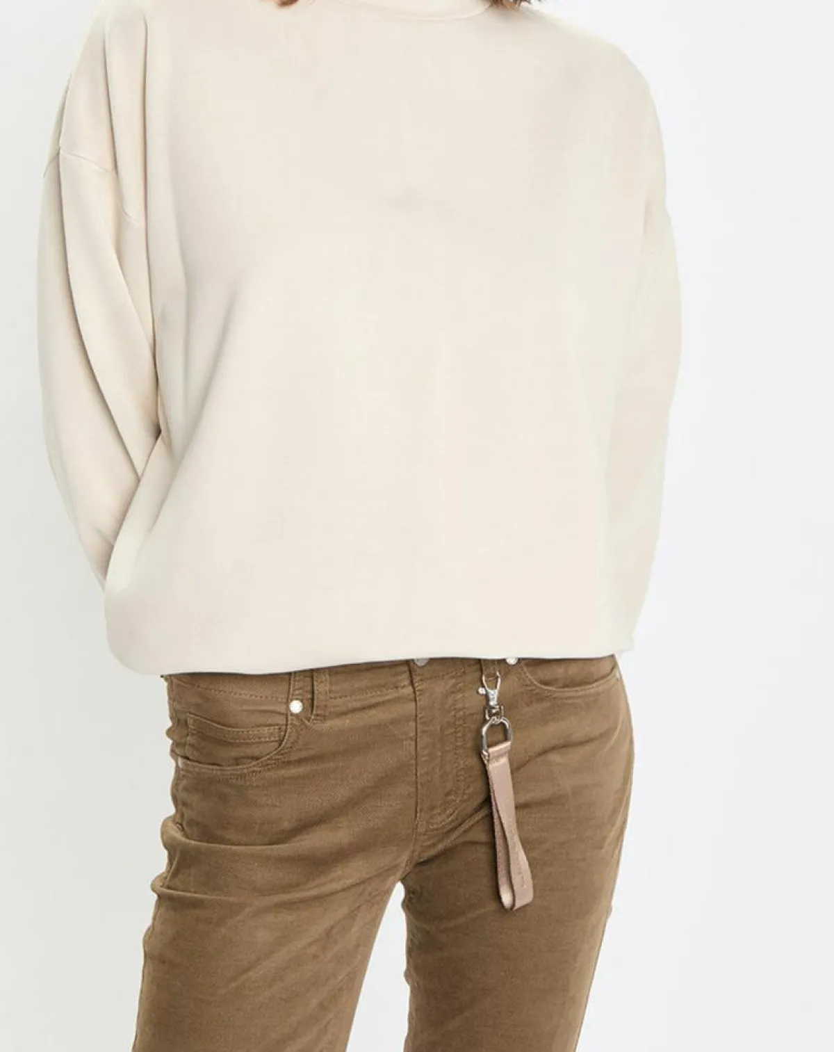 Marc O'Polo Pulls|Sweat col roulé molletonné écru