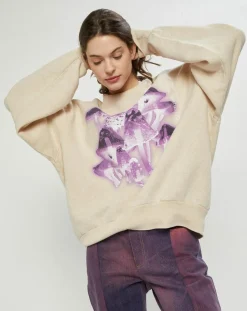 Acne Studios Pulls|Sweat Fa-Ux imprimé beige/violet