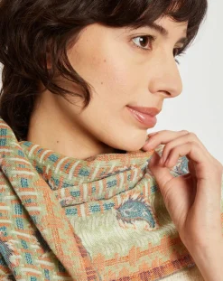 Petrusse Echarpes, Foulards|Étole en Coton Mea vert d'eau - 50x150 cm