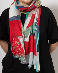 Petrusse Echarpes, Foulards|Étole en Coton Salsa rouge - 50x180 cm