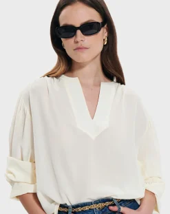 Zapa Tops Et Blouses|Top 100% Soie Bangkok ecru