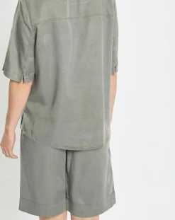 Marc O'Polo Tops Et Blouses|Top ample en Lyocell fluide kaki grisé