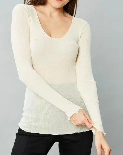 Mare Tops Et Blouses|Top Cécile en Laine & Soie ivoire