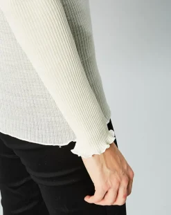 Mare Tops Et Blouses|Top col roulé en Laine et Soie ivoire