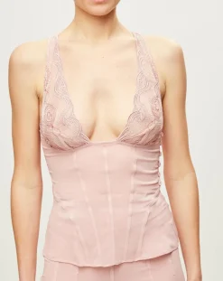 La Perla Tops Et Blouses|Top Elements en Soie mélangée rose/rouge