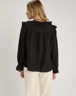 See u Soon Tops Et Blouses|Top en Coton & Lin Inaya noir