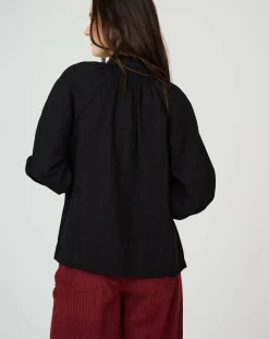 See u Soon Tops Et Blouses|Top en Coton & Lin Sarra noir